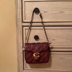 Coach Merlot Quilted Shoulder Bag. Perfect condition. Comes with crossbody strap